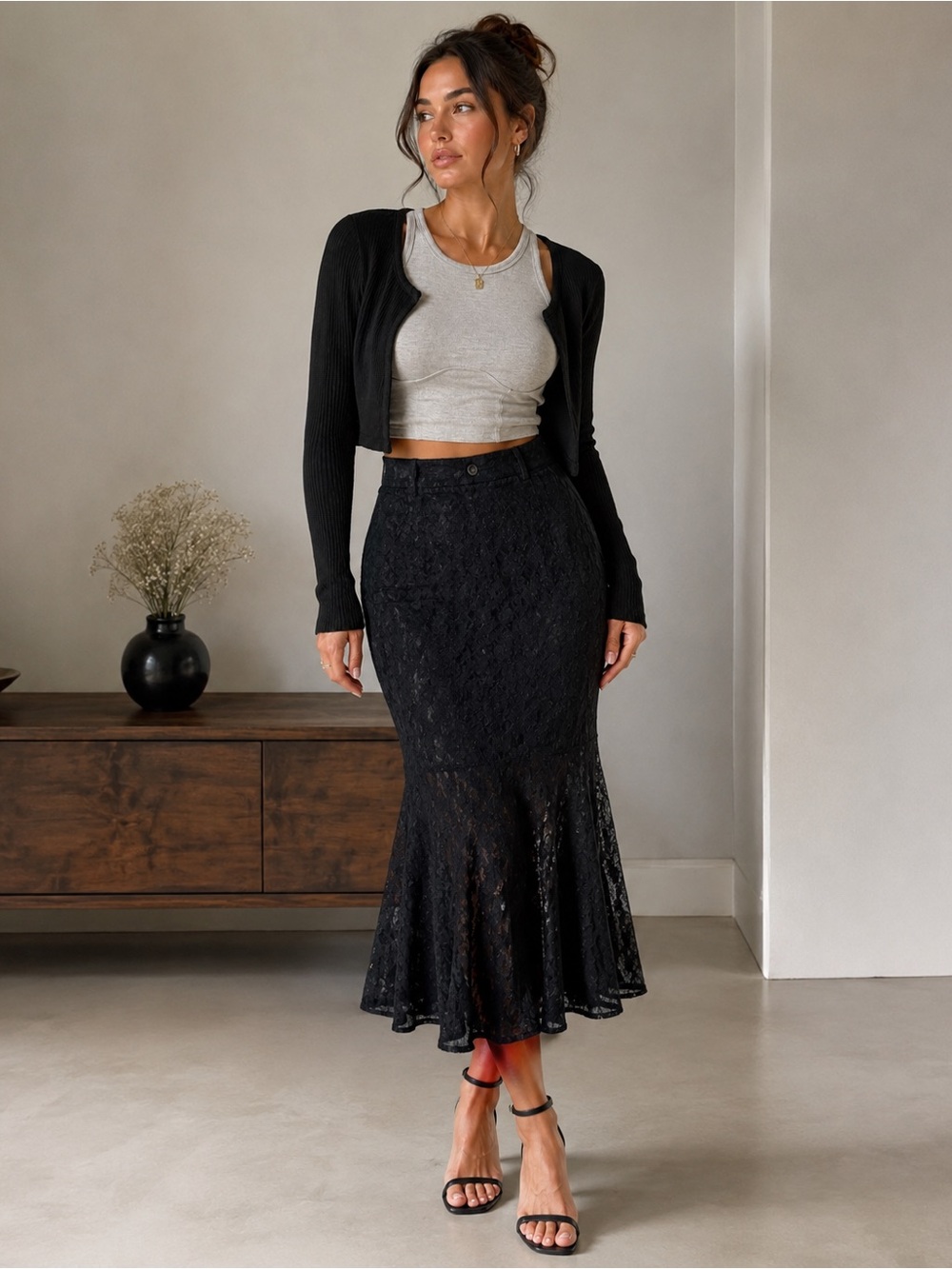 Cider lace midi skirt size S WC10-101